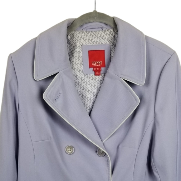 Esprit Lilac Double Breasted A-line Coat Jacket Womens Size Medium - Picture 2 of 8